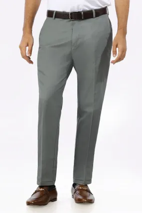 Charcoal Cotton Regular Fit Trouser