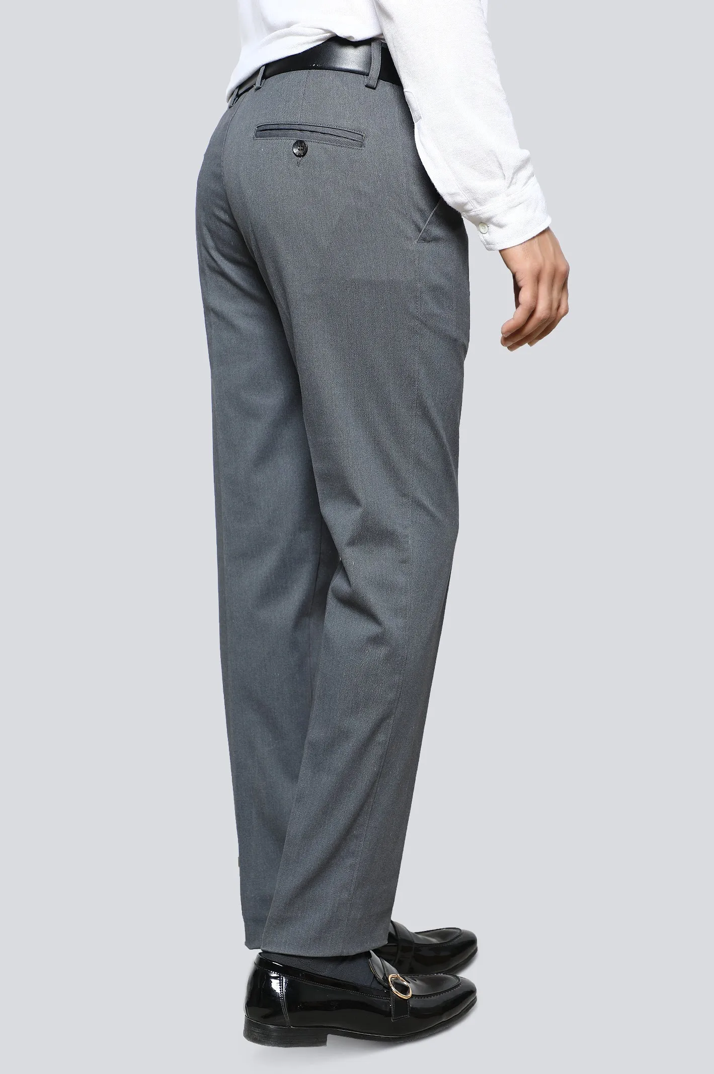 Charcoal Cotton Smart Fit Trouser