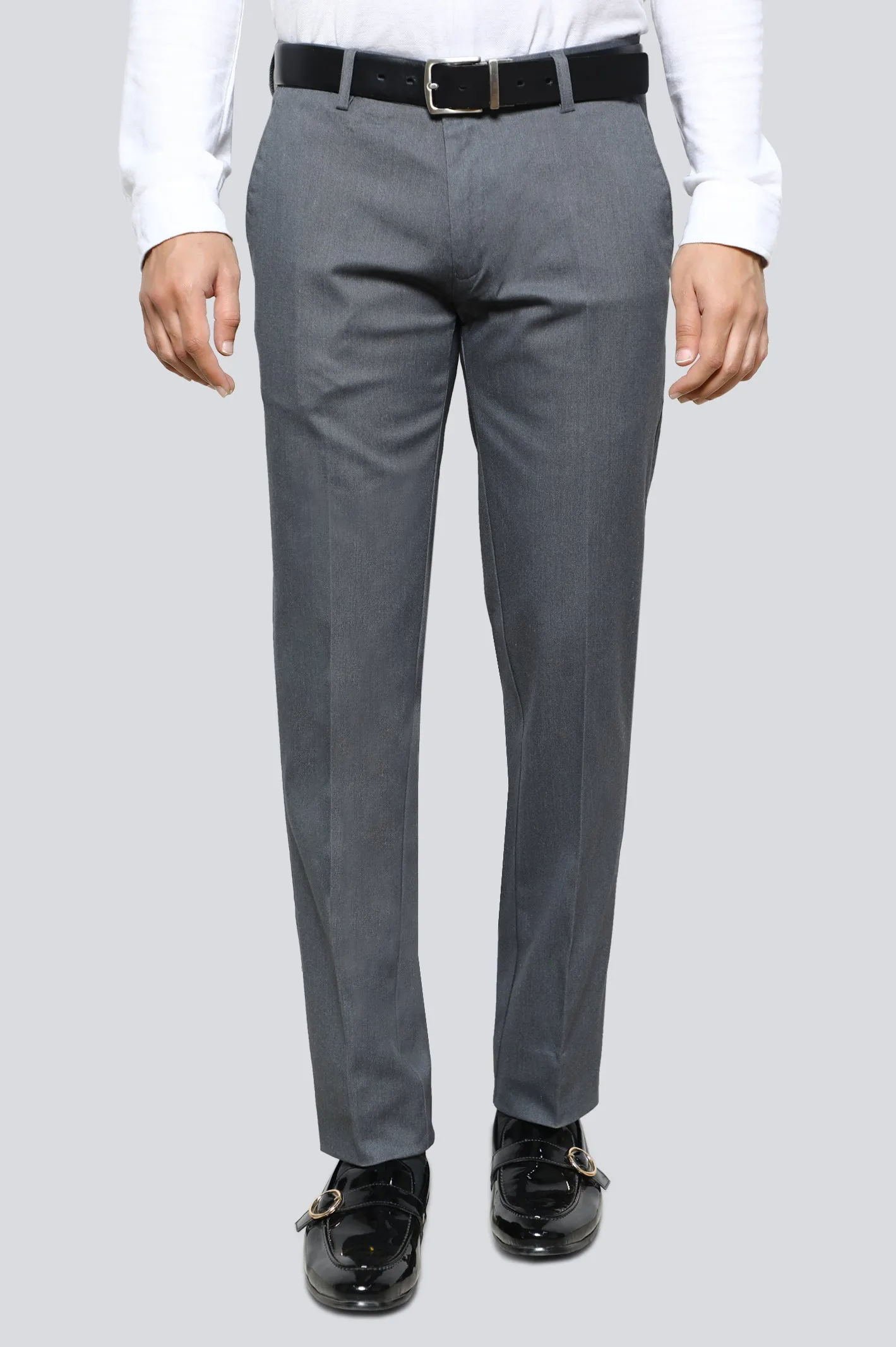 Charcoal Cotton Smart Fit Trouser