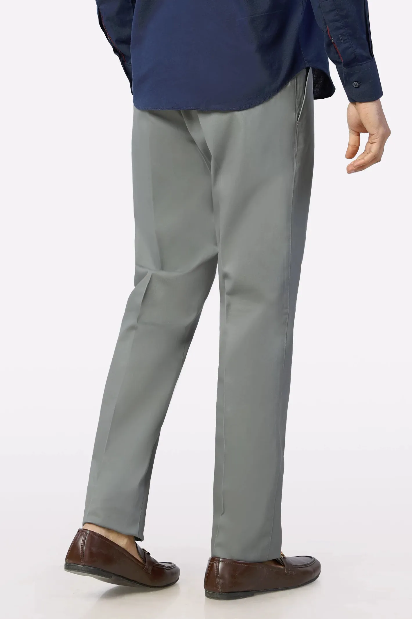 Charcoal Regular Fit Cotton Trouser