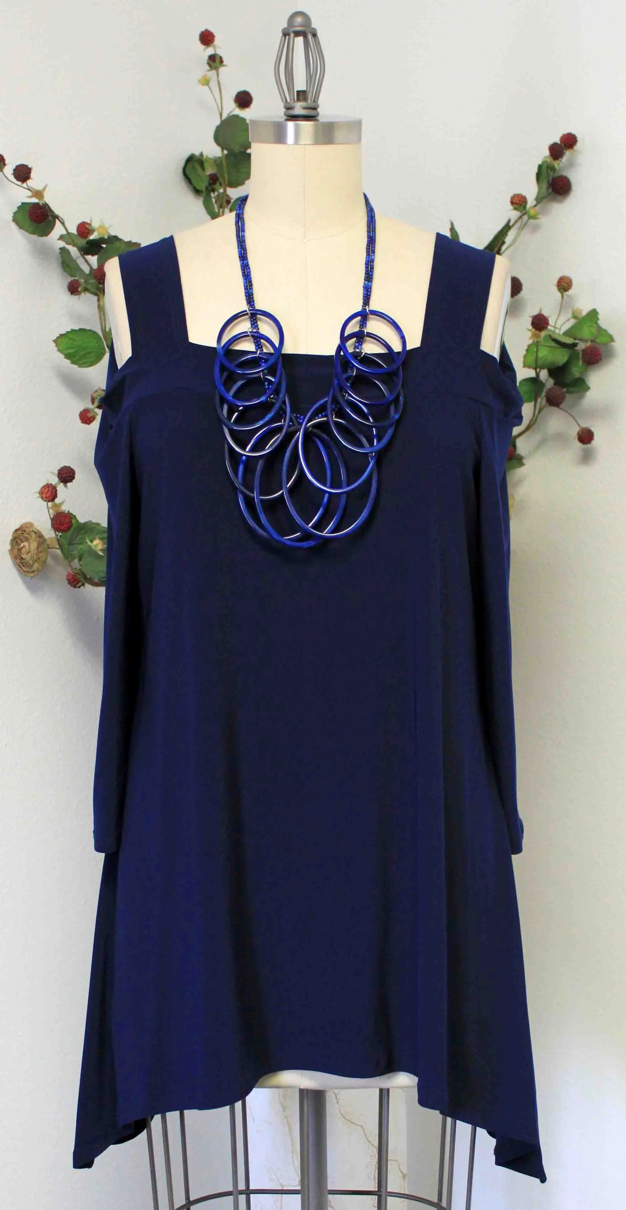 Classic Cold shoulder Plus size Tunic top with cut out details to the shoulders. S to 3XL