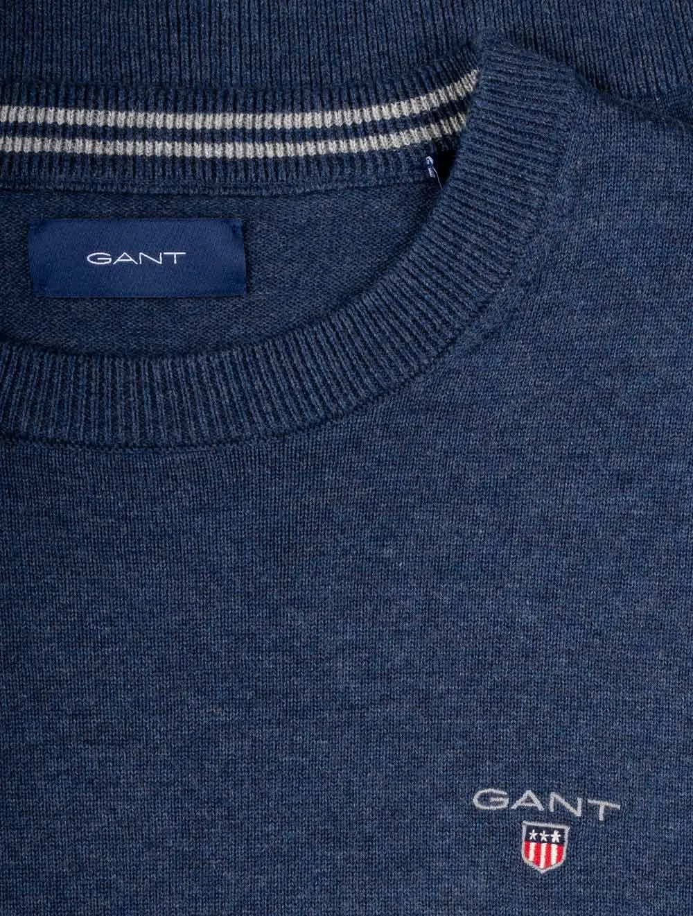 Classic Cotton C-neck Dark Jeansblue Melange