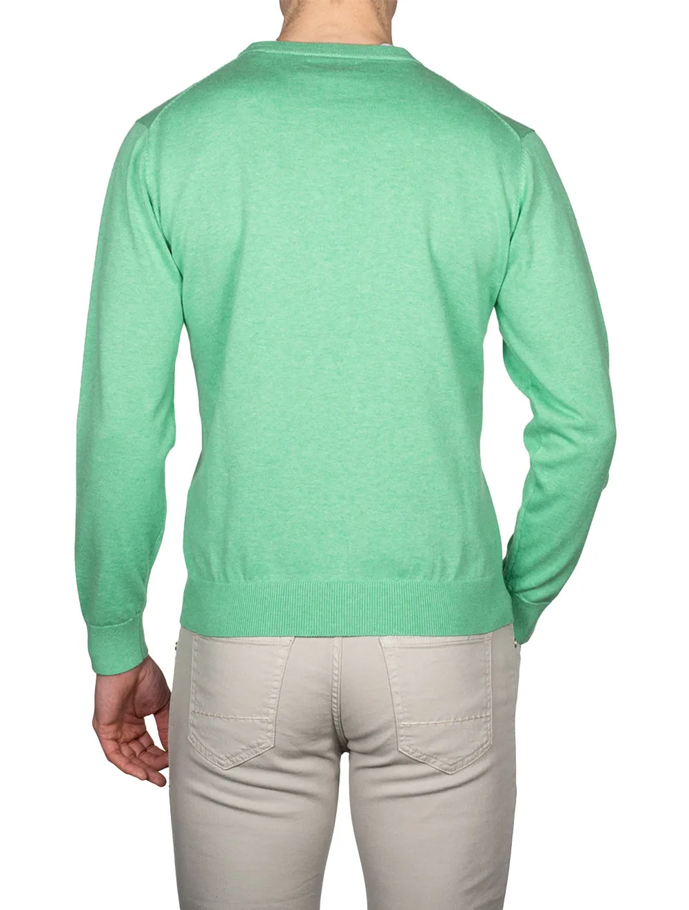 Classic Cotton C-neck Ocean Green Melange