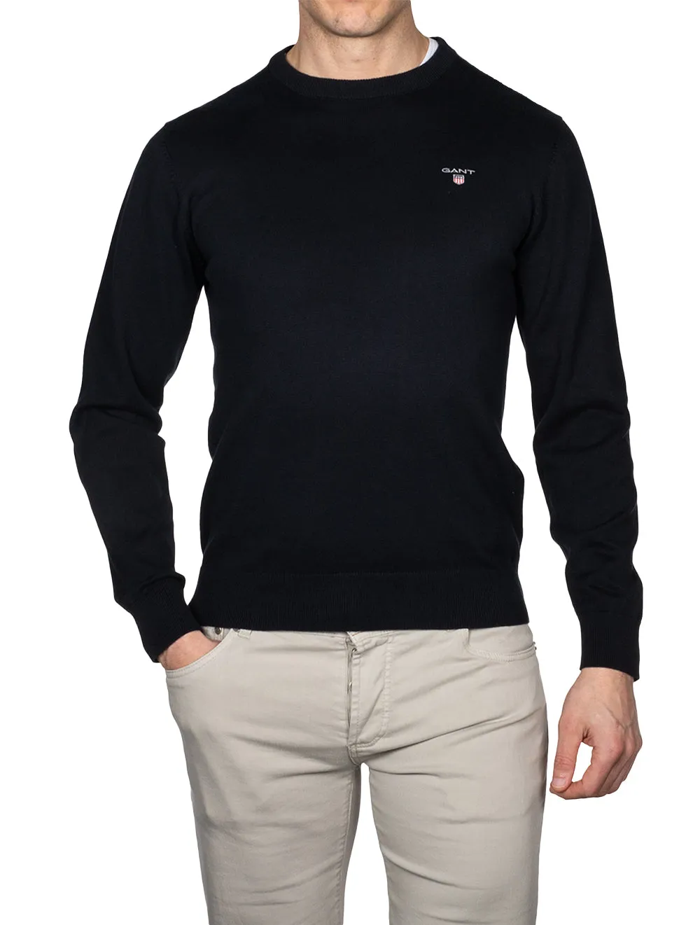 Classic Cotton Crewneck Evening Blue
