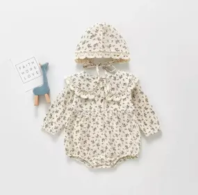 Collared Romper   Bonnet