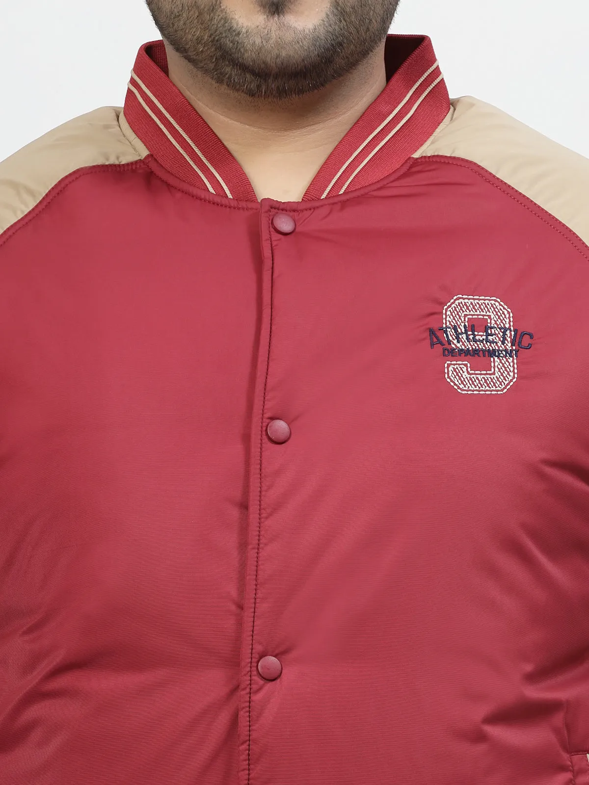 Colourblocked Stand Collar Bomber Jacket