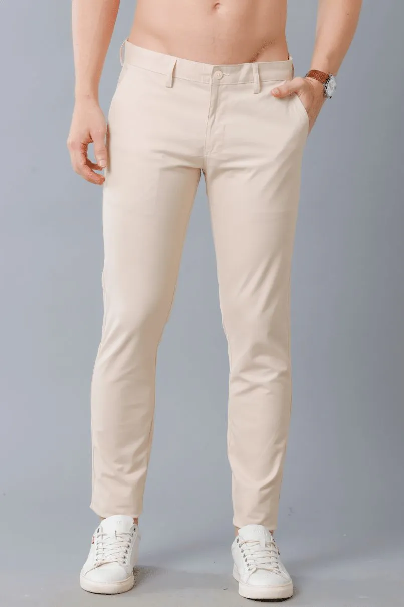 CREAM - 2 way stretch - COTTON PANT