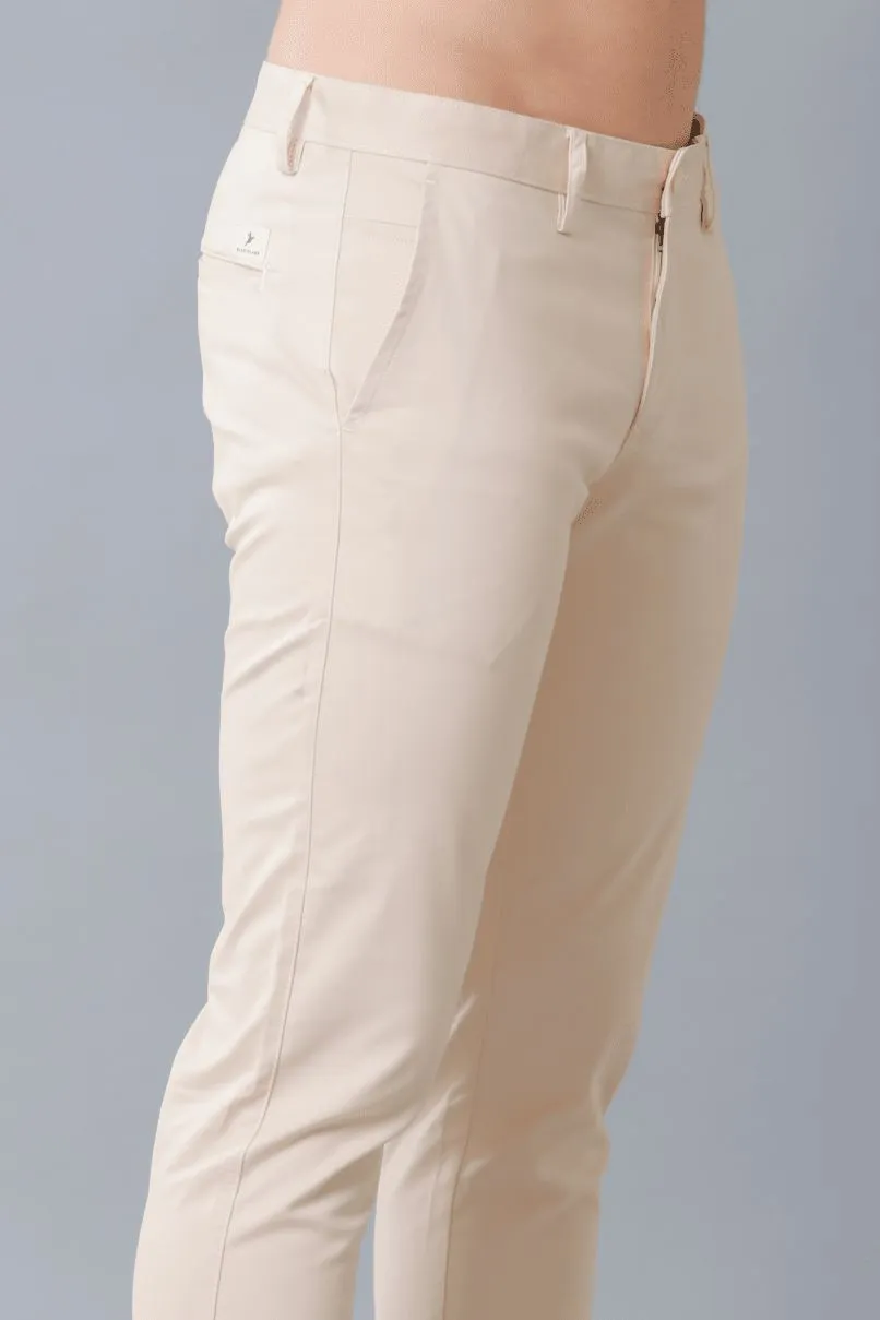 CREAM - 2 way stretch - COTTON PANT