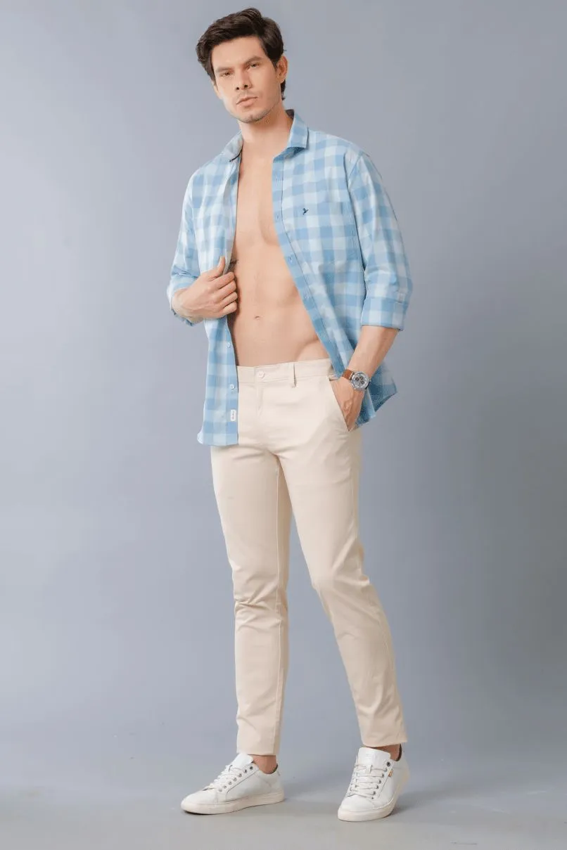 CREAM - 2 way stretch - COTTON PANT