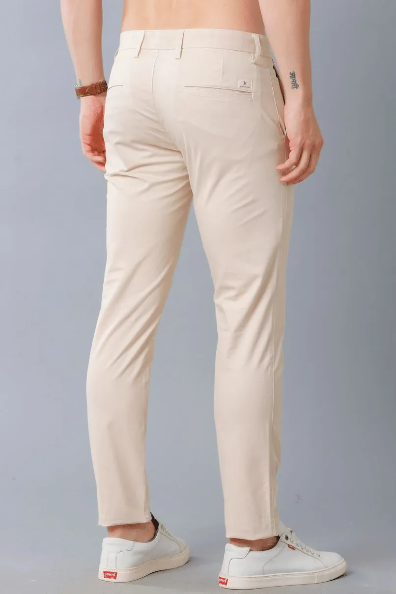 CREAM - 2 way stretch - COTTON PANT