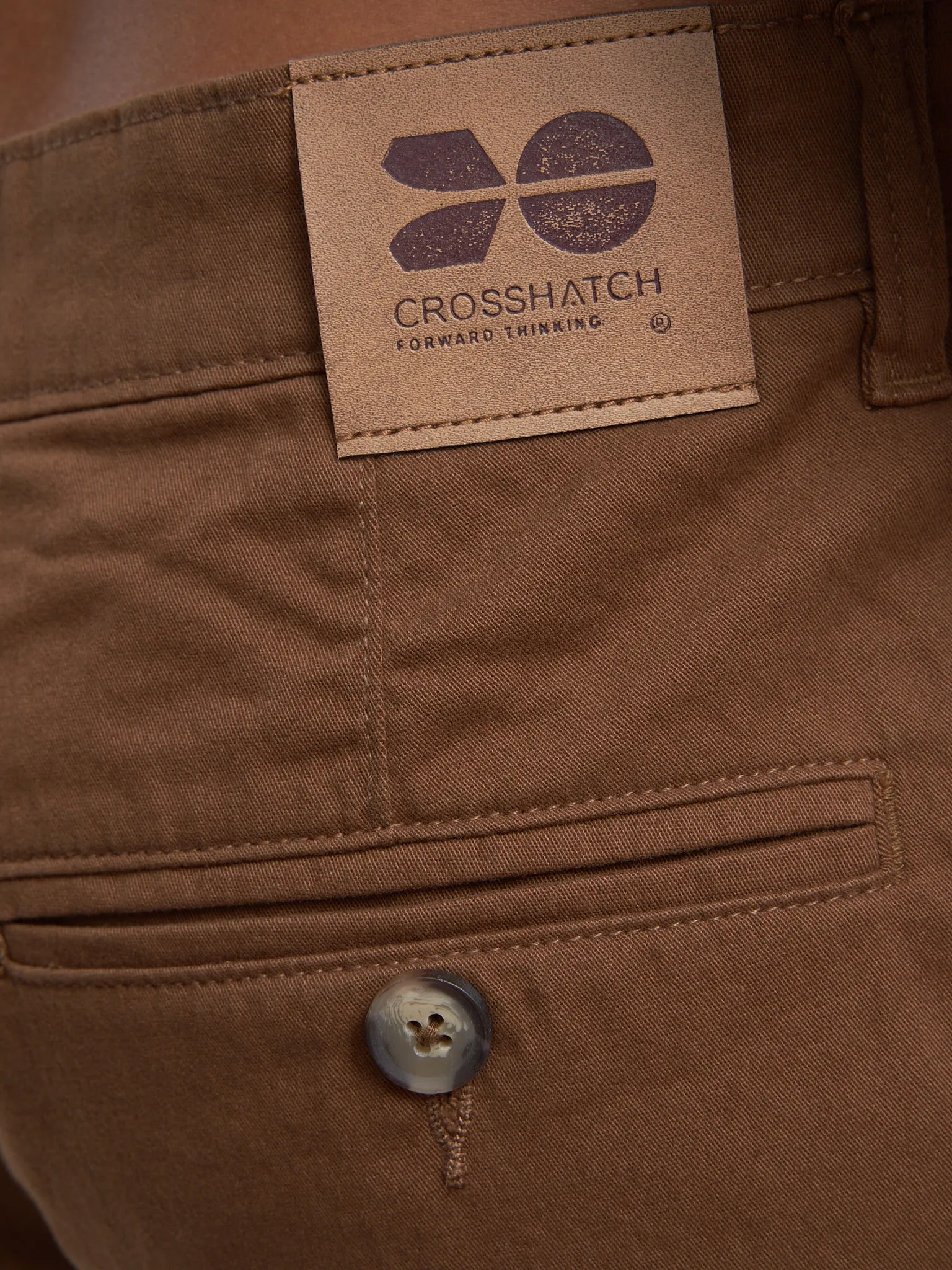 Crosshatch Mens Roysden Chinos Cinnamon