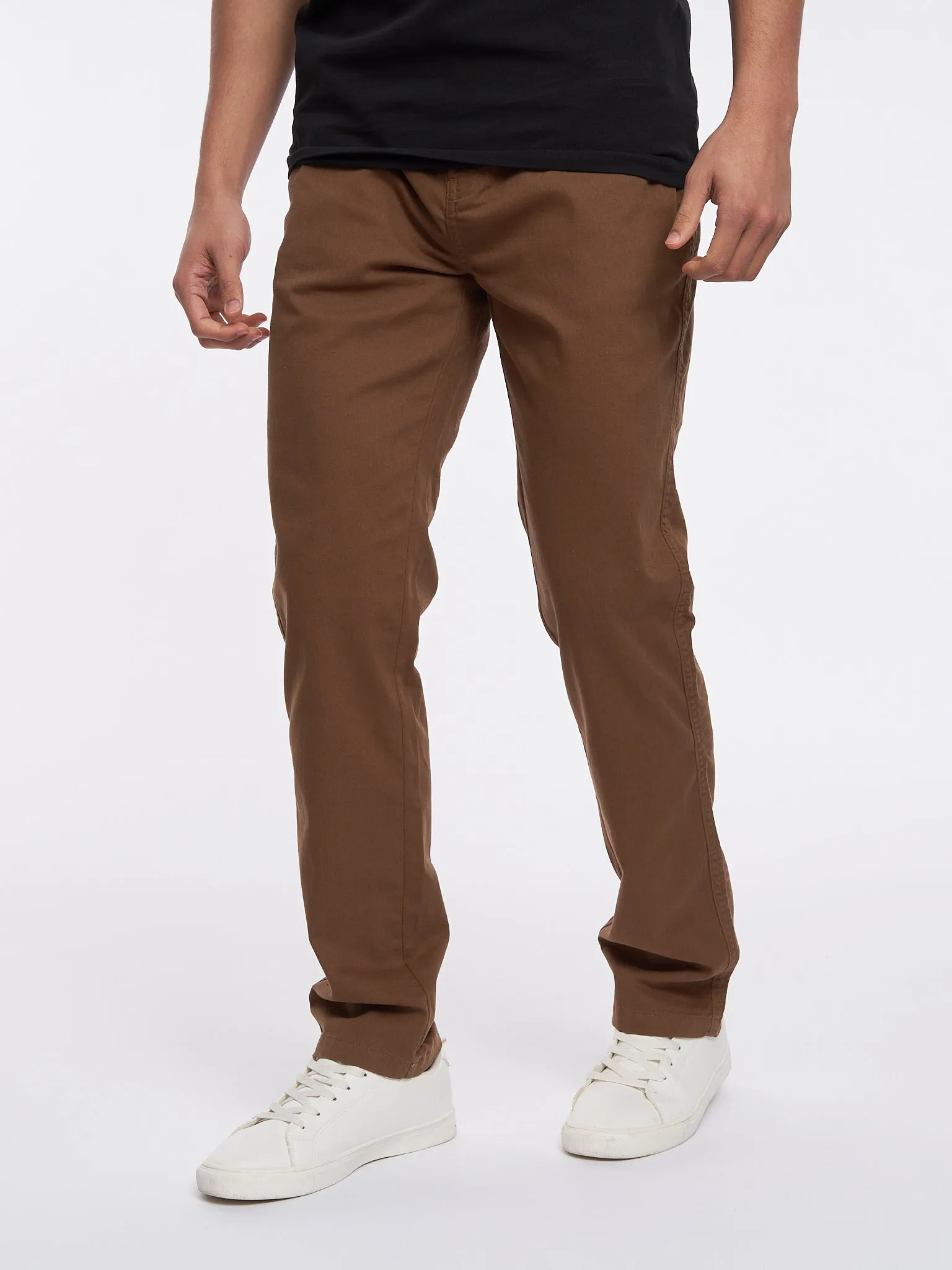 Crosshatch Mens Roysden Chinos Cinnamon