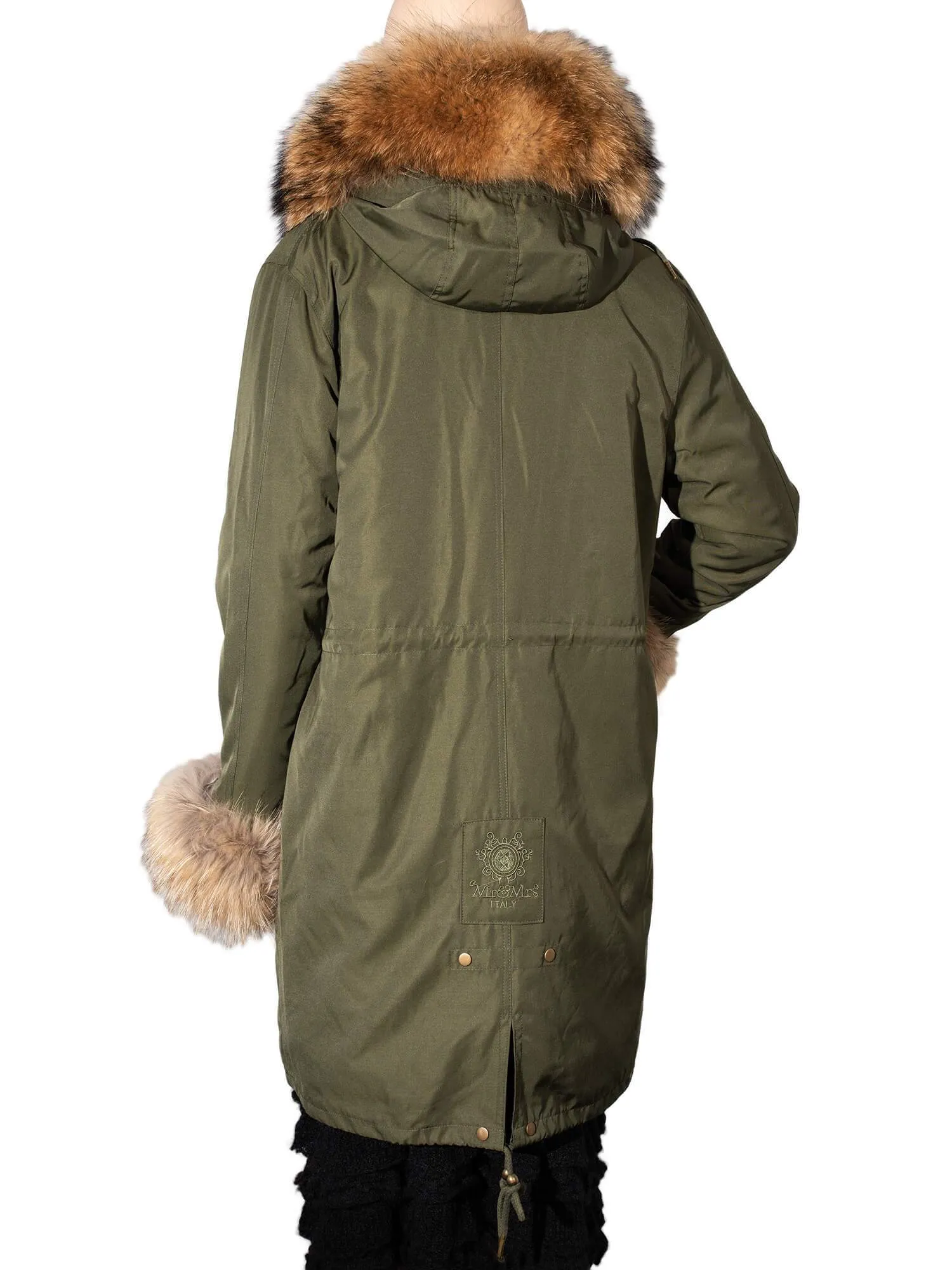 Custom Fox Fur Lined Coat Green