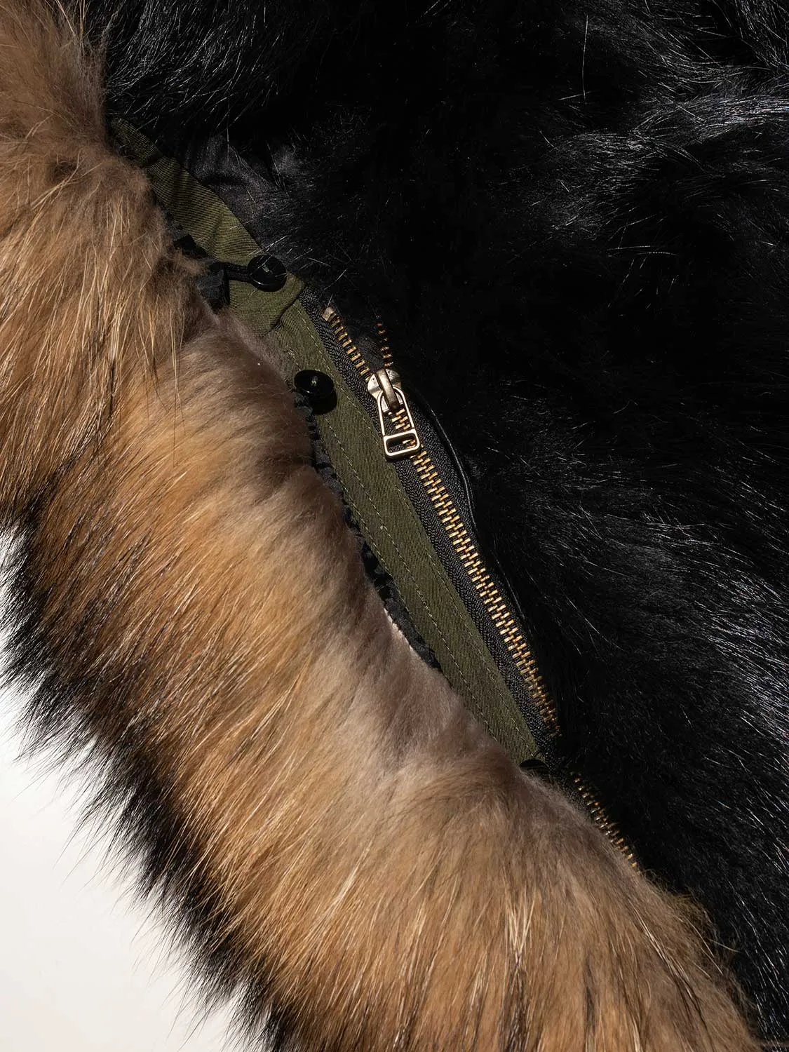 Custom Fox Fur Lined Coat Green