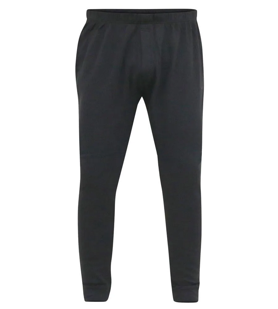 D555 Thermal Long Johns For Men in Black, 2XL-8XL