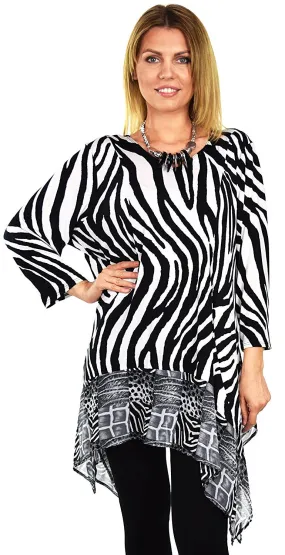 Dare2bStylish Tunic, Women Tunic, Zebra Print Tunic  Zebra print Top in Plus Size Tunic