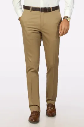 Dark Khaki Cotton Regular Fit Trouser