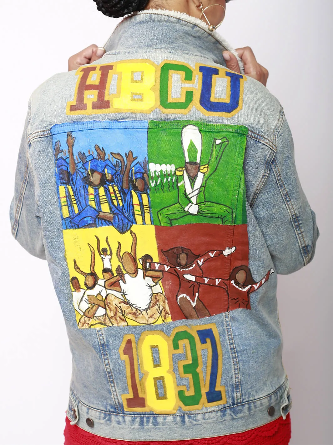 Distressed Unisex HBCU Campus Lifestyle Design Jacket