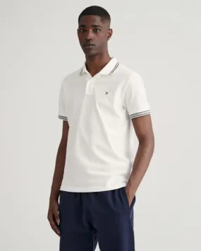 Gant Apparel Mens HERRINGBONE TIPPING PIQUE 113/EGGSHELL