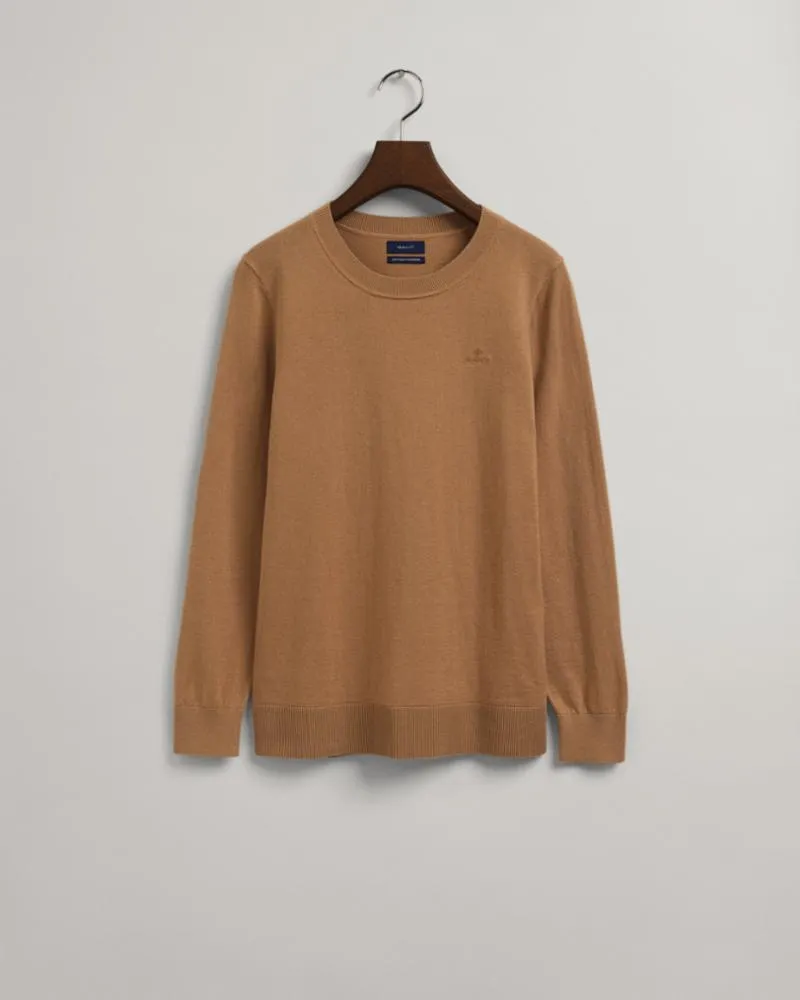 Gant Apparel Womens COTTON CASHMERE C-NECK 248/DARK KHAKI