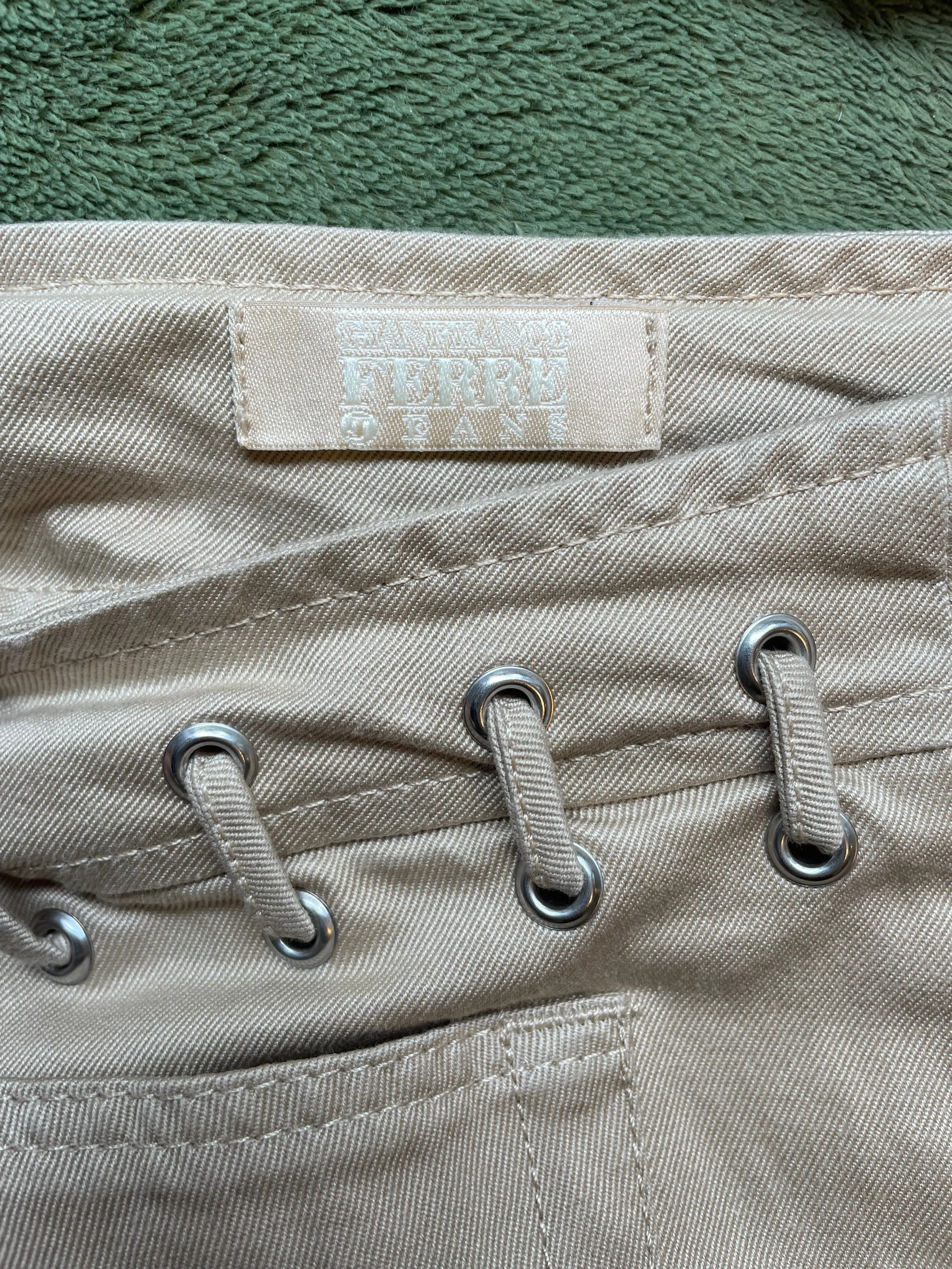 Gianfranco Ferre 90's beige laced up trousers