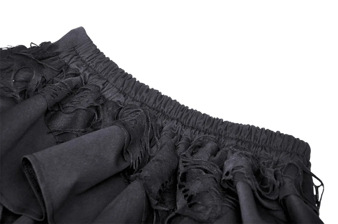 Gothic Layered Skirt with Ruffles and Zipper Accent