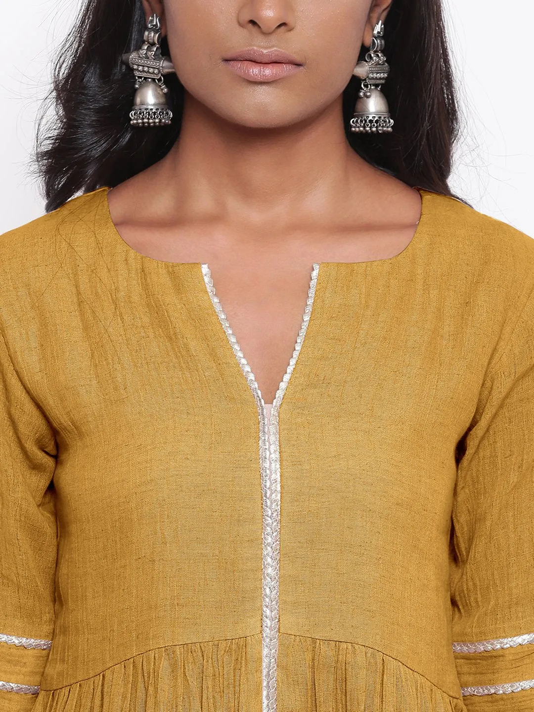 Green Gota Slit Kurta Set