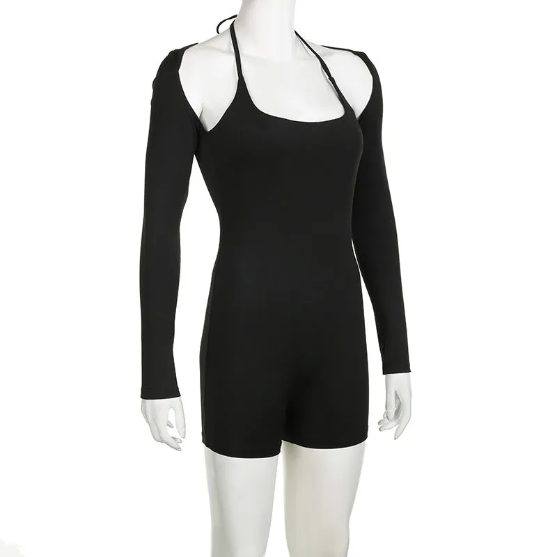 Halter Romper with Attached Bolero Jacket