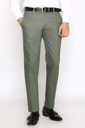 Heather Green Cotton Smart Fit Trouser
