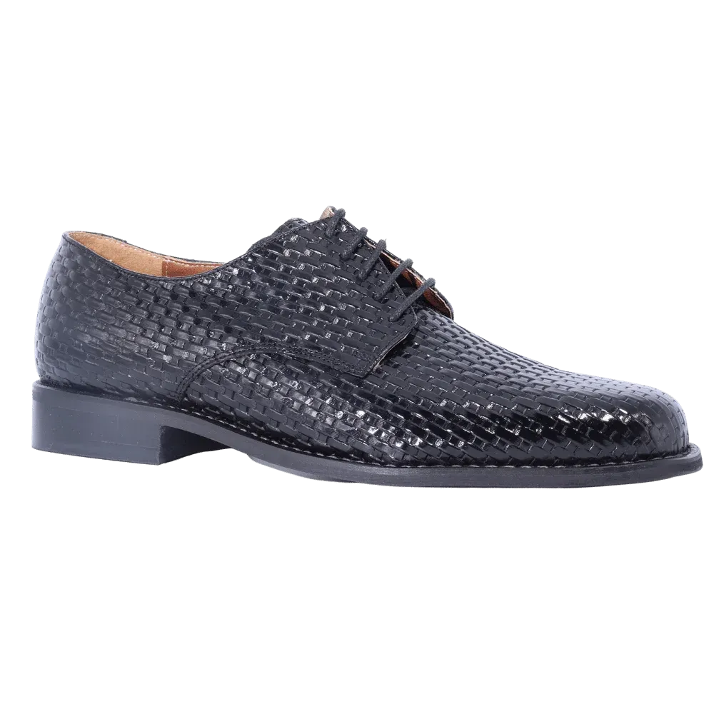 John Drake Derby Weave - Black Weave Vamp Lace-Up (Genuine Leather Upper)