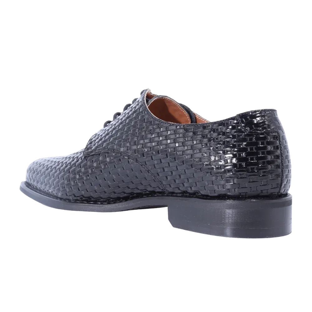 John Drake Derby Weave - Black Weave Vamp Lace-Up (Genuine Leather Upper)