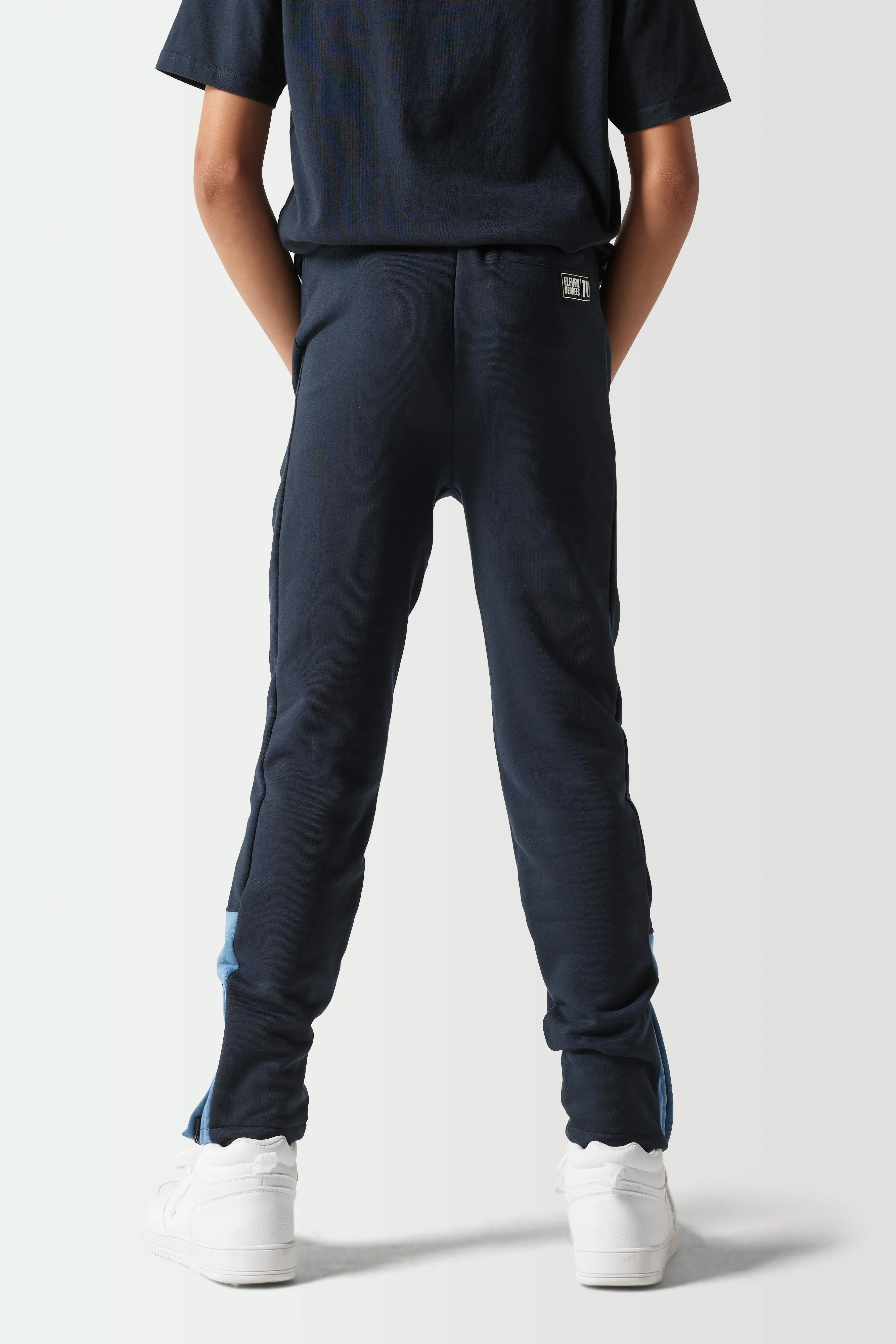 Junior Colour Block Joggers - Navy / Elemental Blue