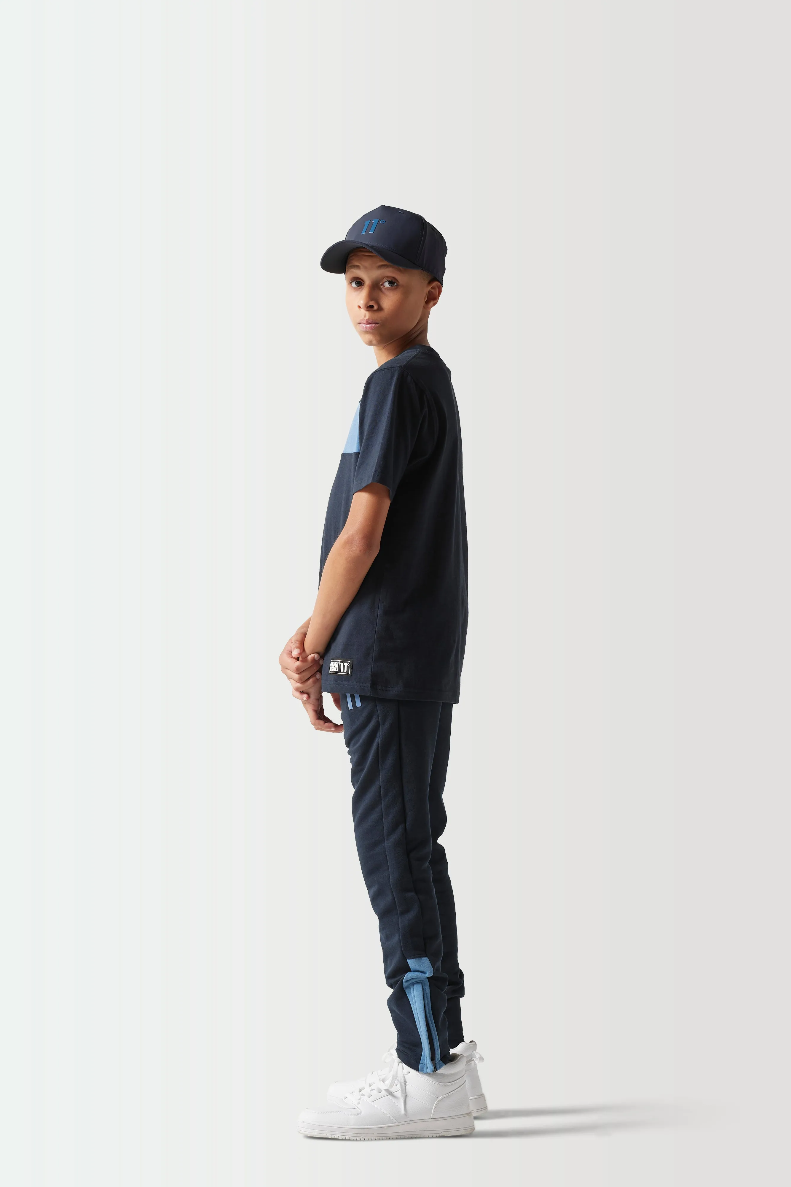 Junior Colour Block Joggers - Navy / Elemental Blue