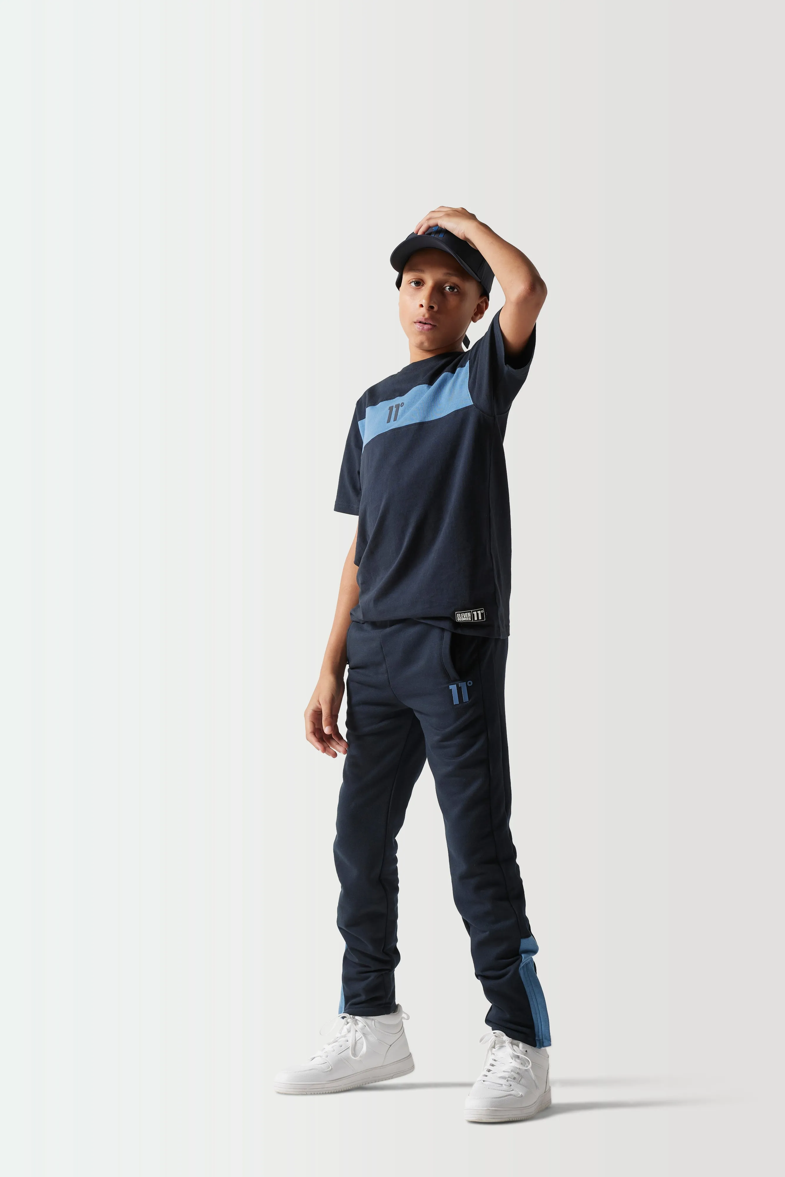 Junior Colour Block Joggers - Navy / Elemental Blue