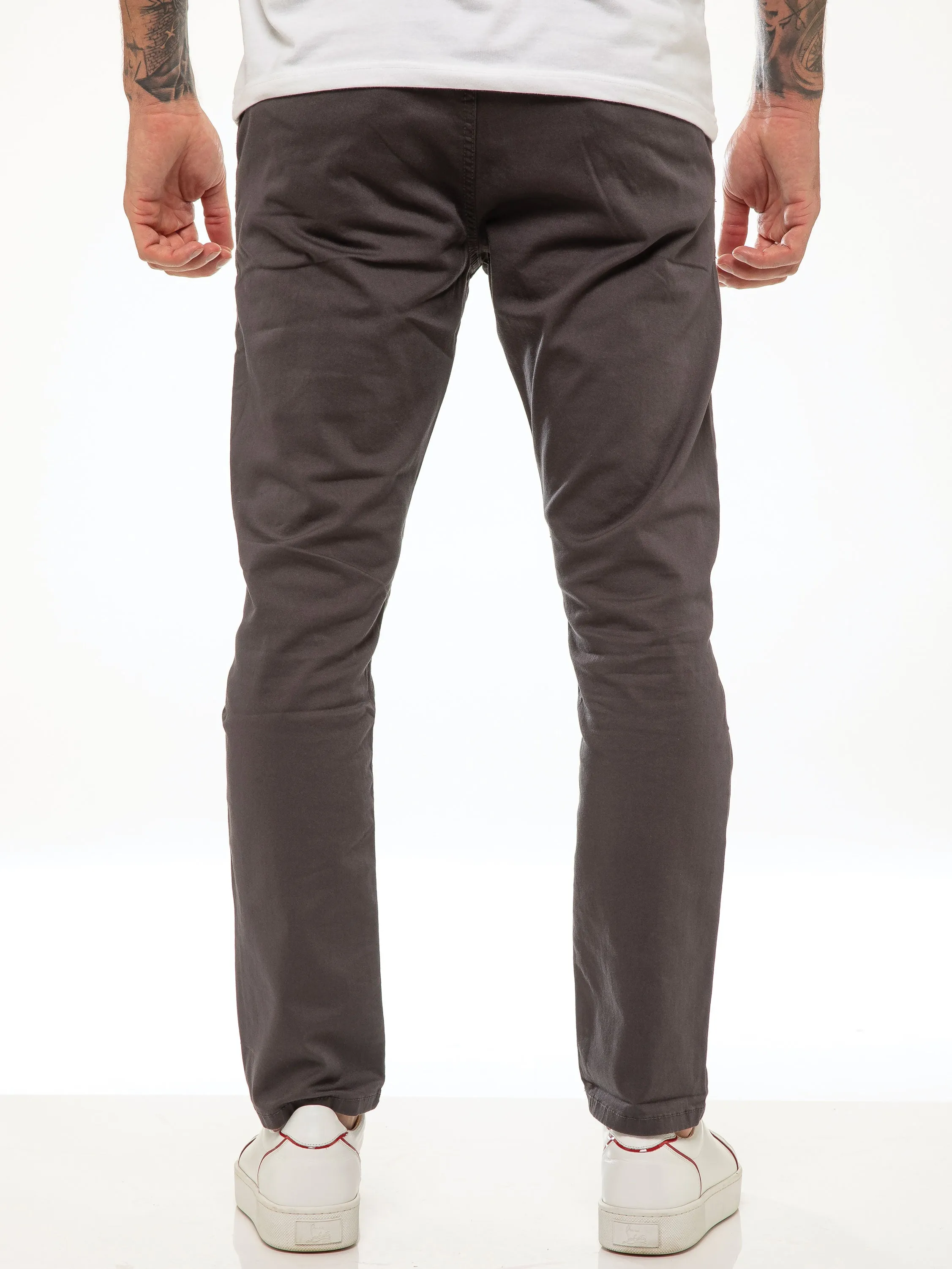 Kaiden Slim Stretch Trousers - Grey