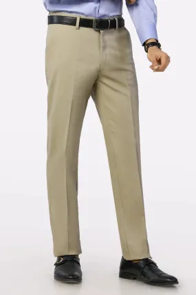 Khaki Regular Fit Cotton Trouser