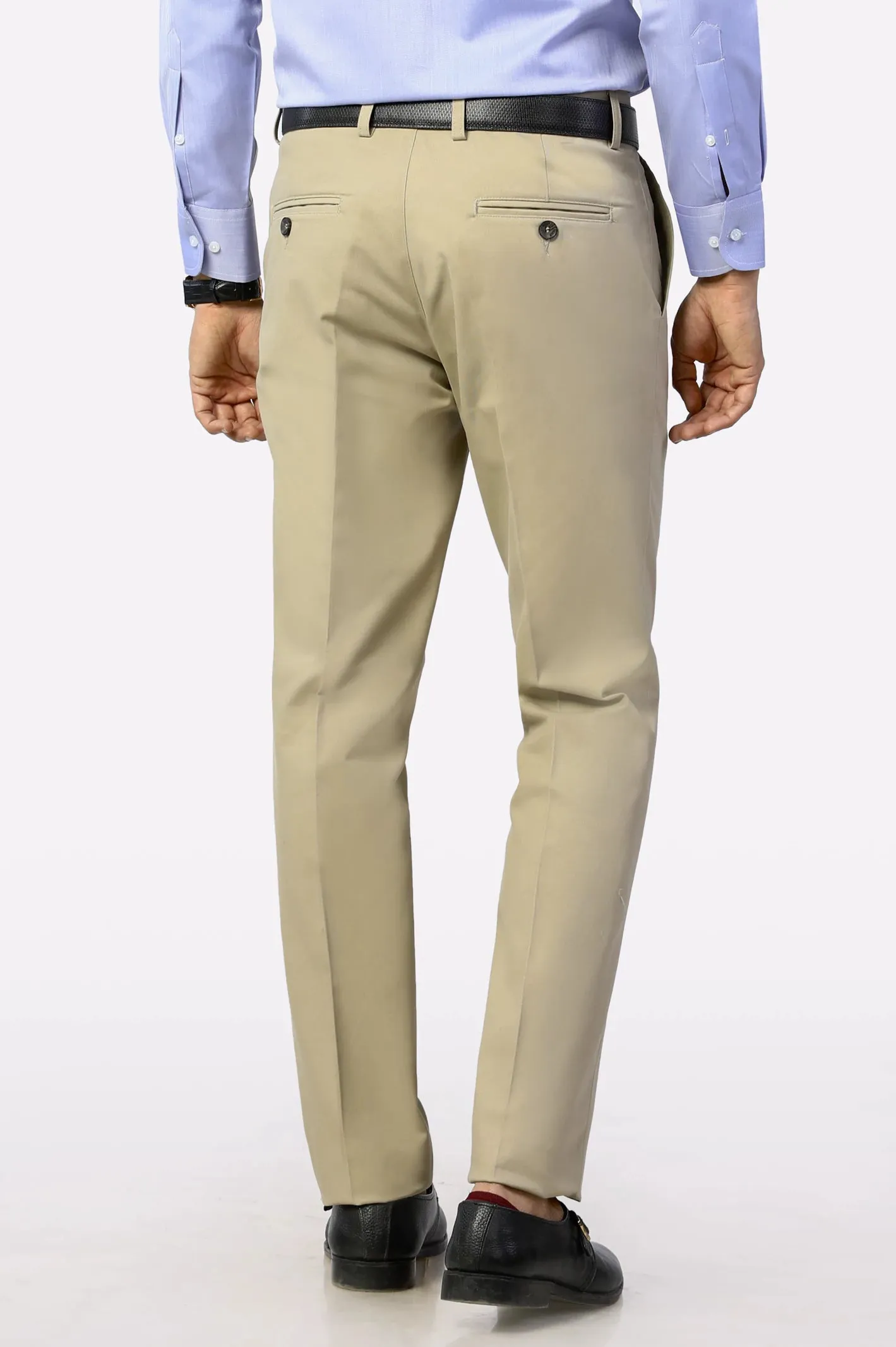 Khaki Regular Fit Cotton Trouser