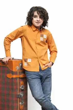 KID'S LIGHT ORANGE CASUAL SHIRT