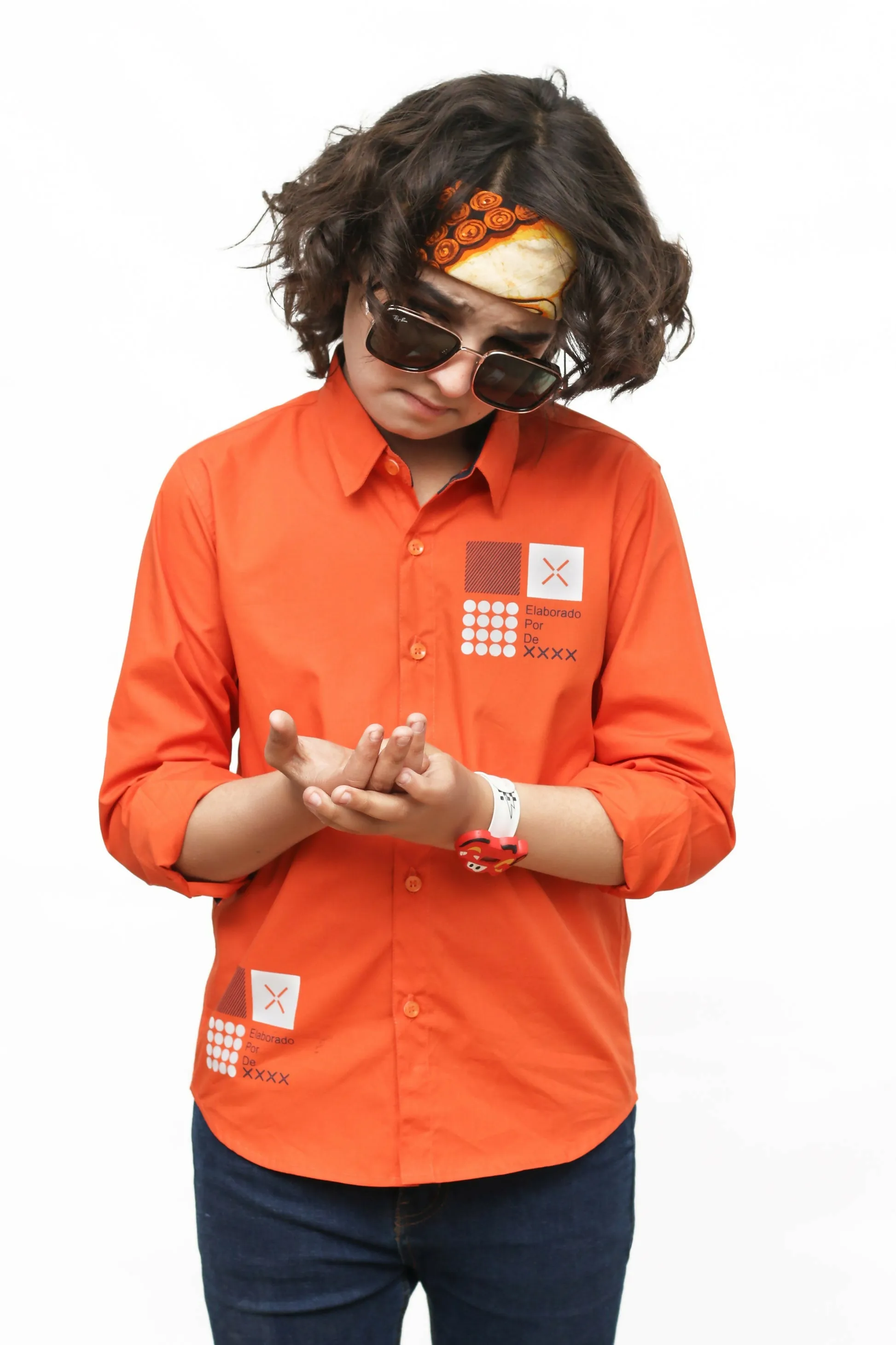 KID'S ORANGE CASUAL SHIRT