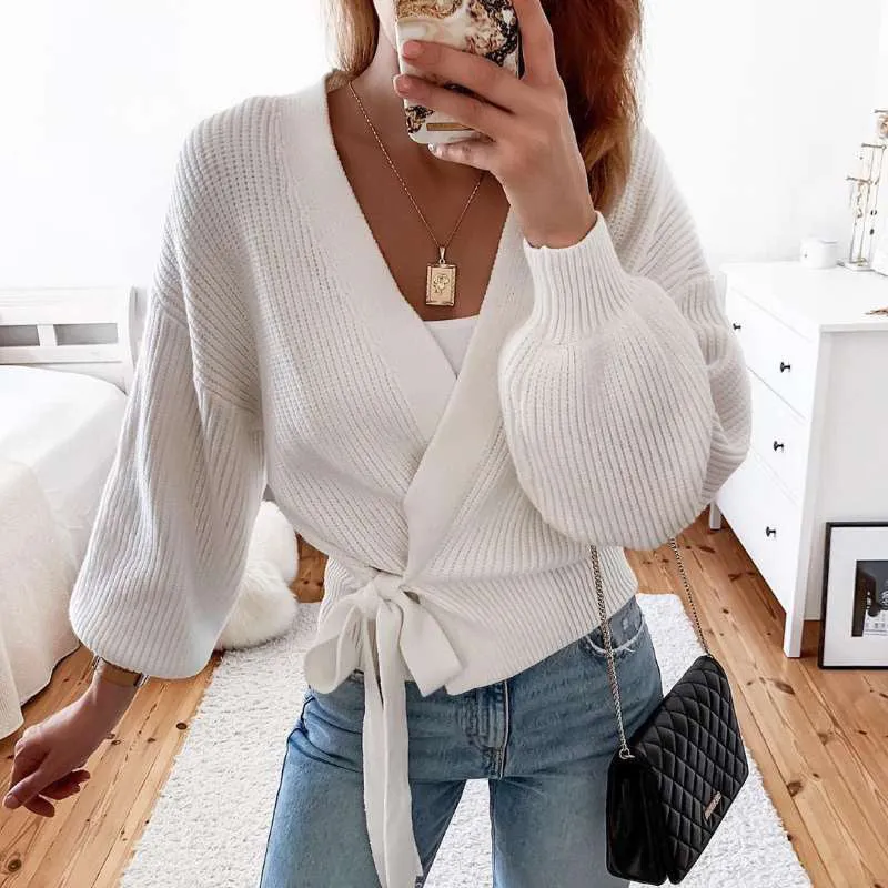 Knot Your Babe Tie-Front Knit Cardigan