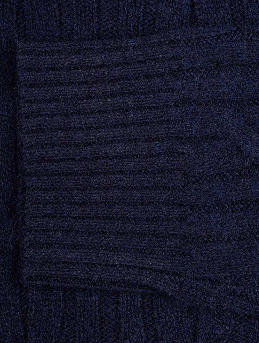 Lambswool Cable Crew Neck Evening Blue