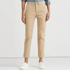 Lauren Ralph Lauren Cotton Ankle Grazer Chinos In Cream