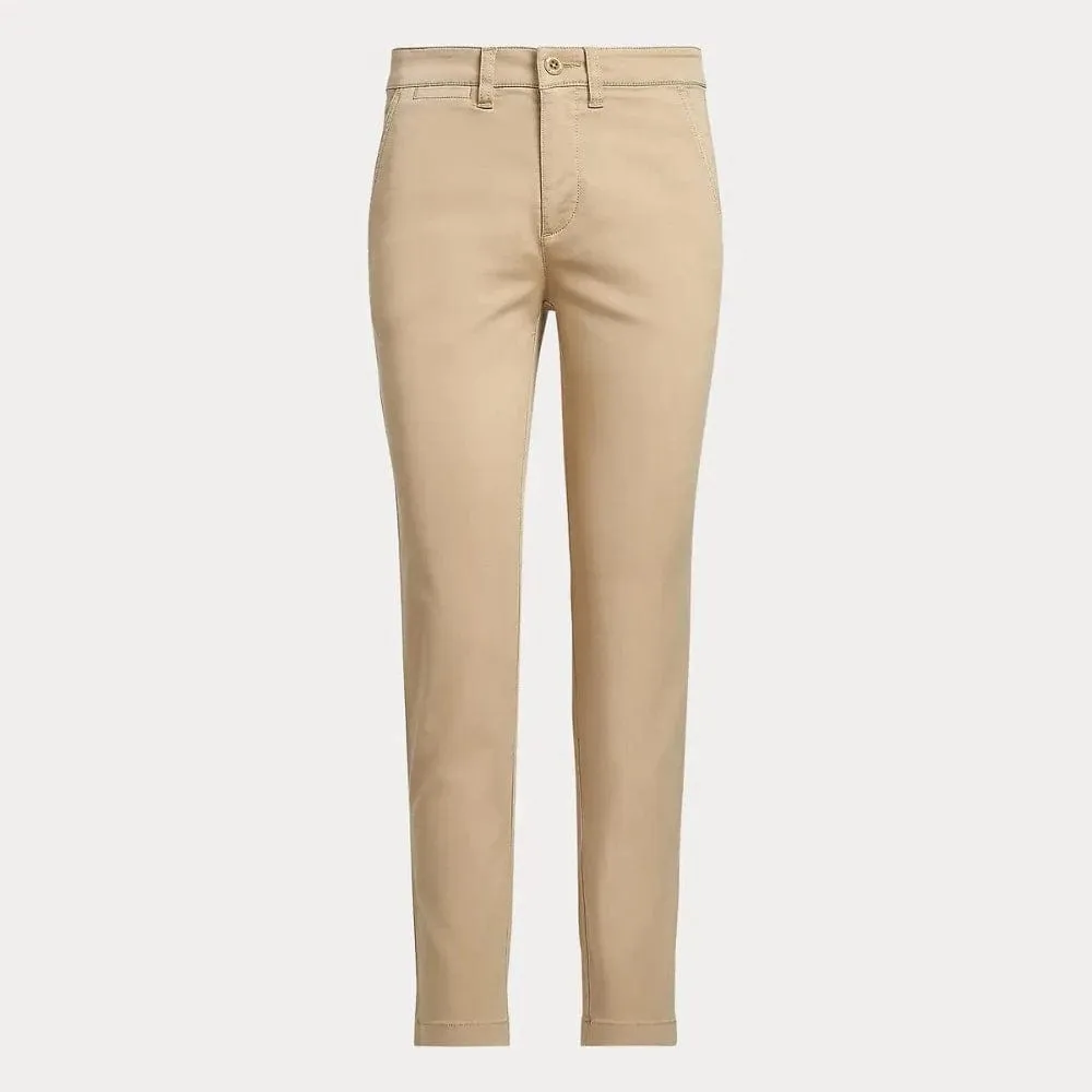 Lauren Ralph Lauren Cotton Ankle Grazer Chinos In Cream