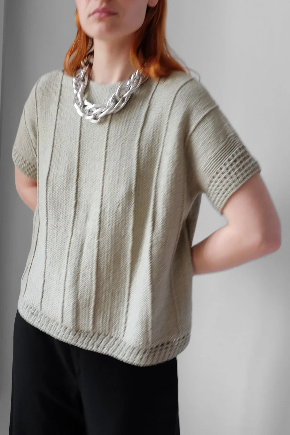 LAYER KNIT MINT COTTON VINTAGE CROP TOP