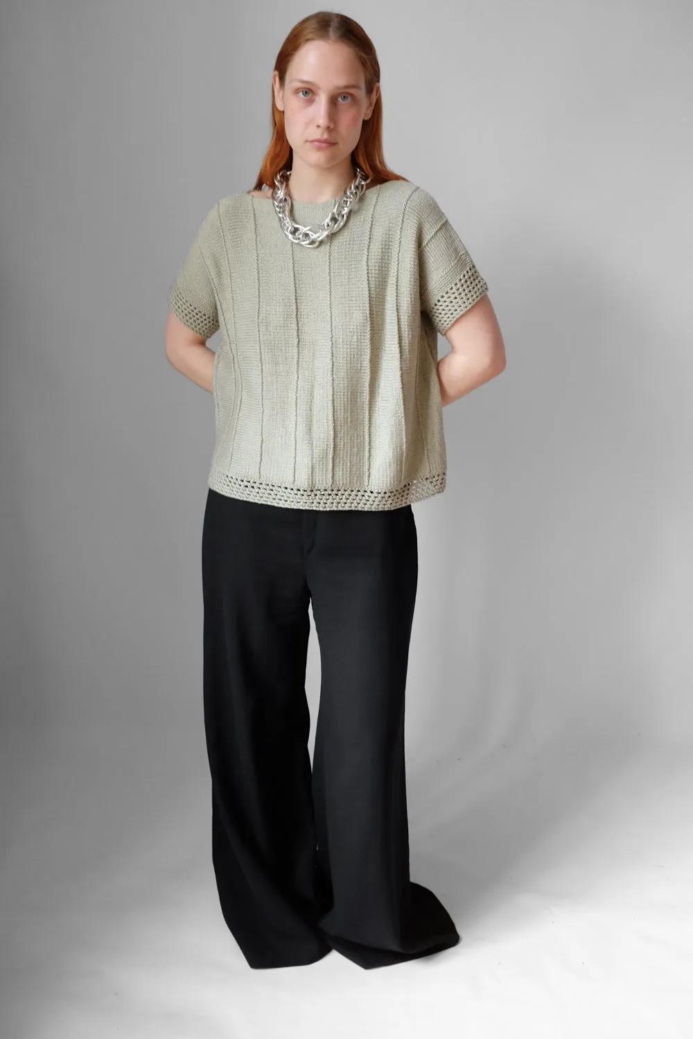 LAYER KNIT MINT COTTON VINTAGE CROP TOP