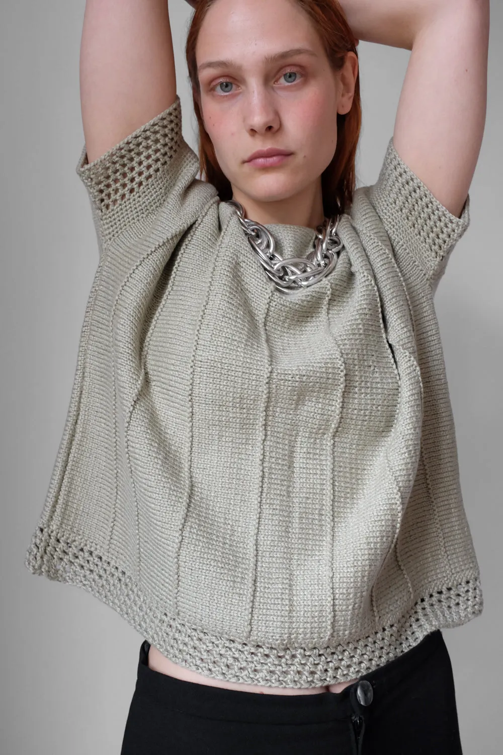 LAYER KNIT MINT COTTON VINTAGE CROP TOP