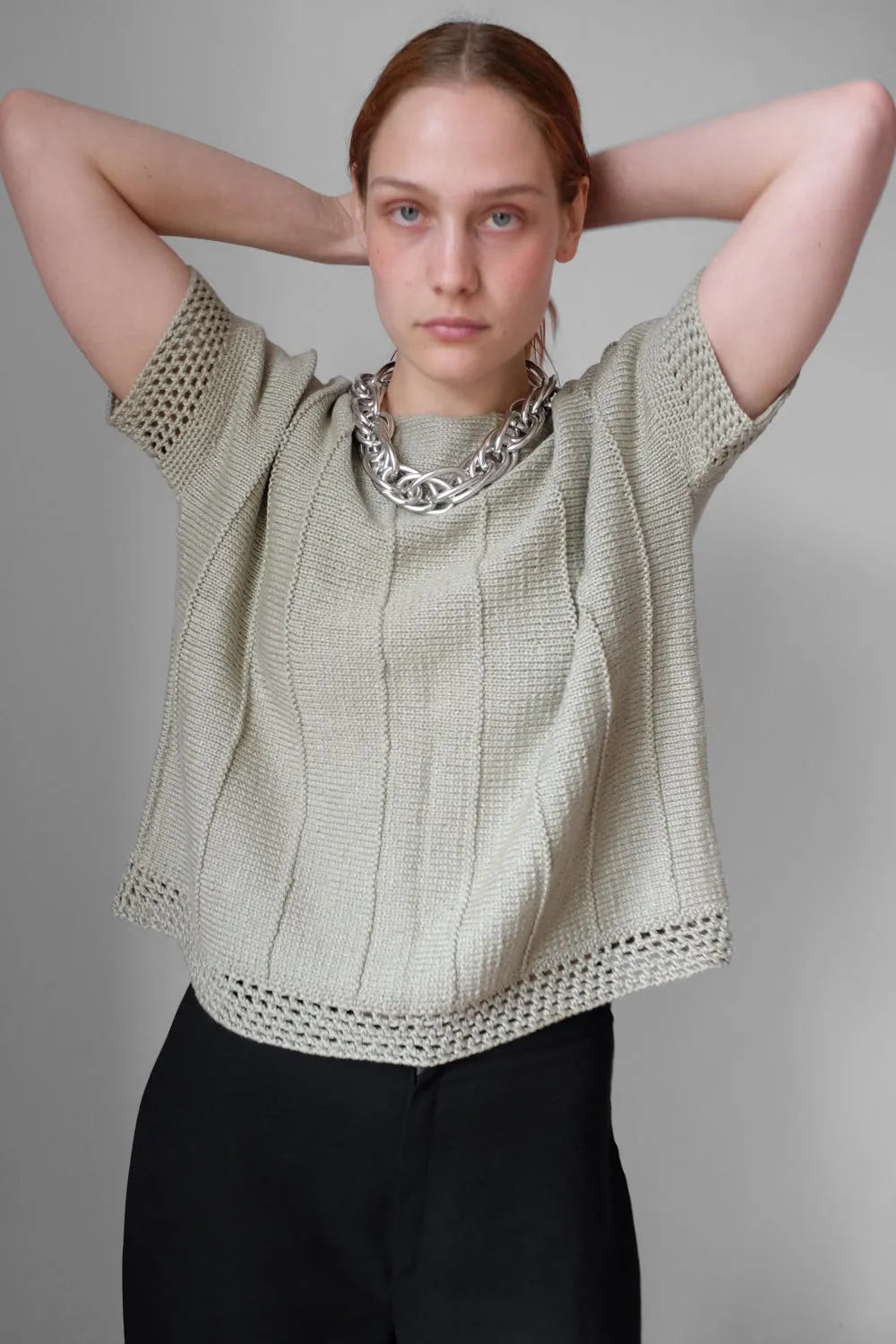 LAYER KNIT MINT COTTON VINTAGE CROP TOP