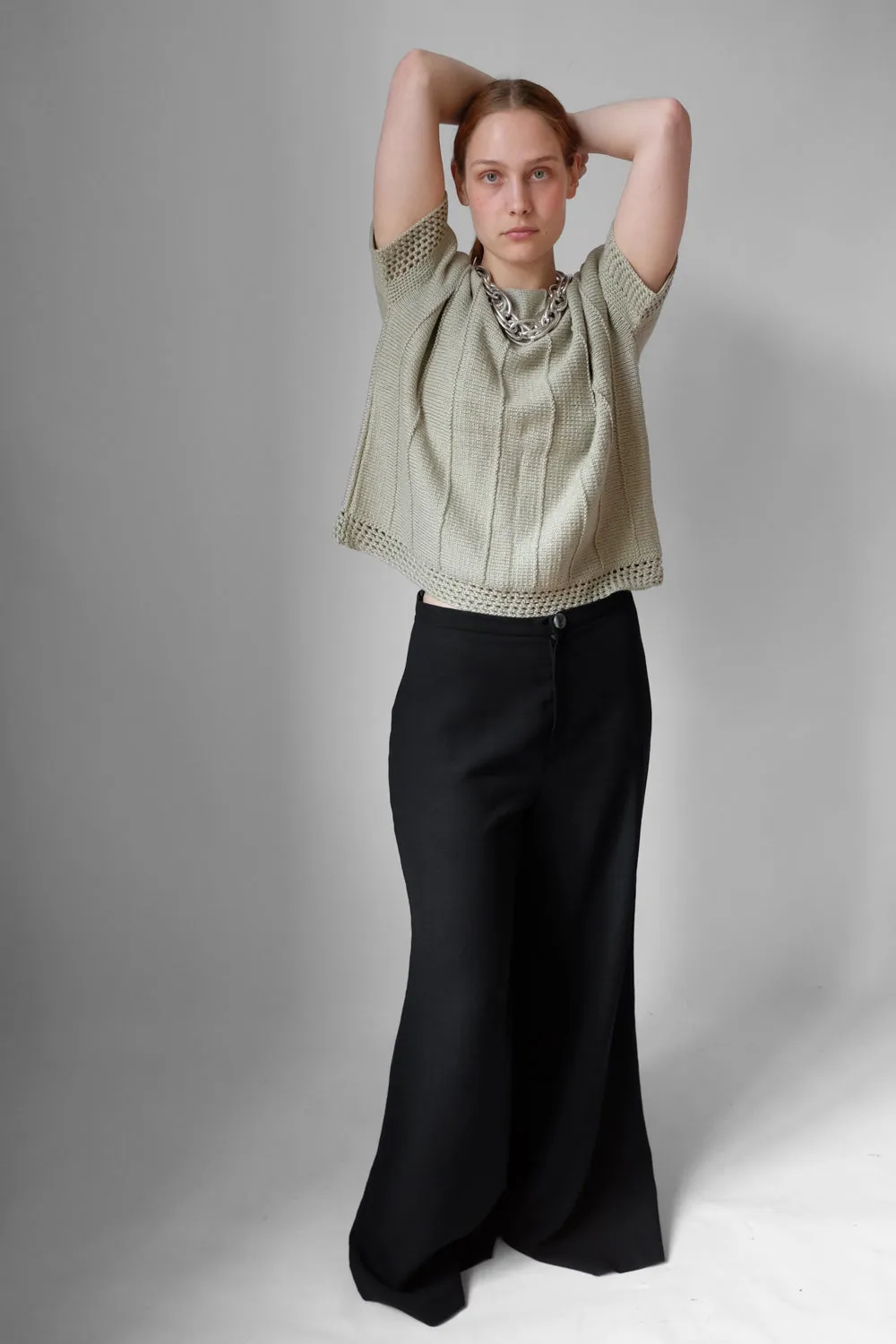 LAYER KNIT MINT COTTON VINTAGE CROP TOP