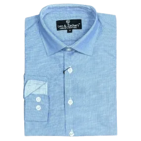 LEO & ZACHARY: MicroCheck Boy's Dress Shirt