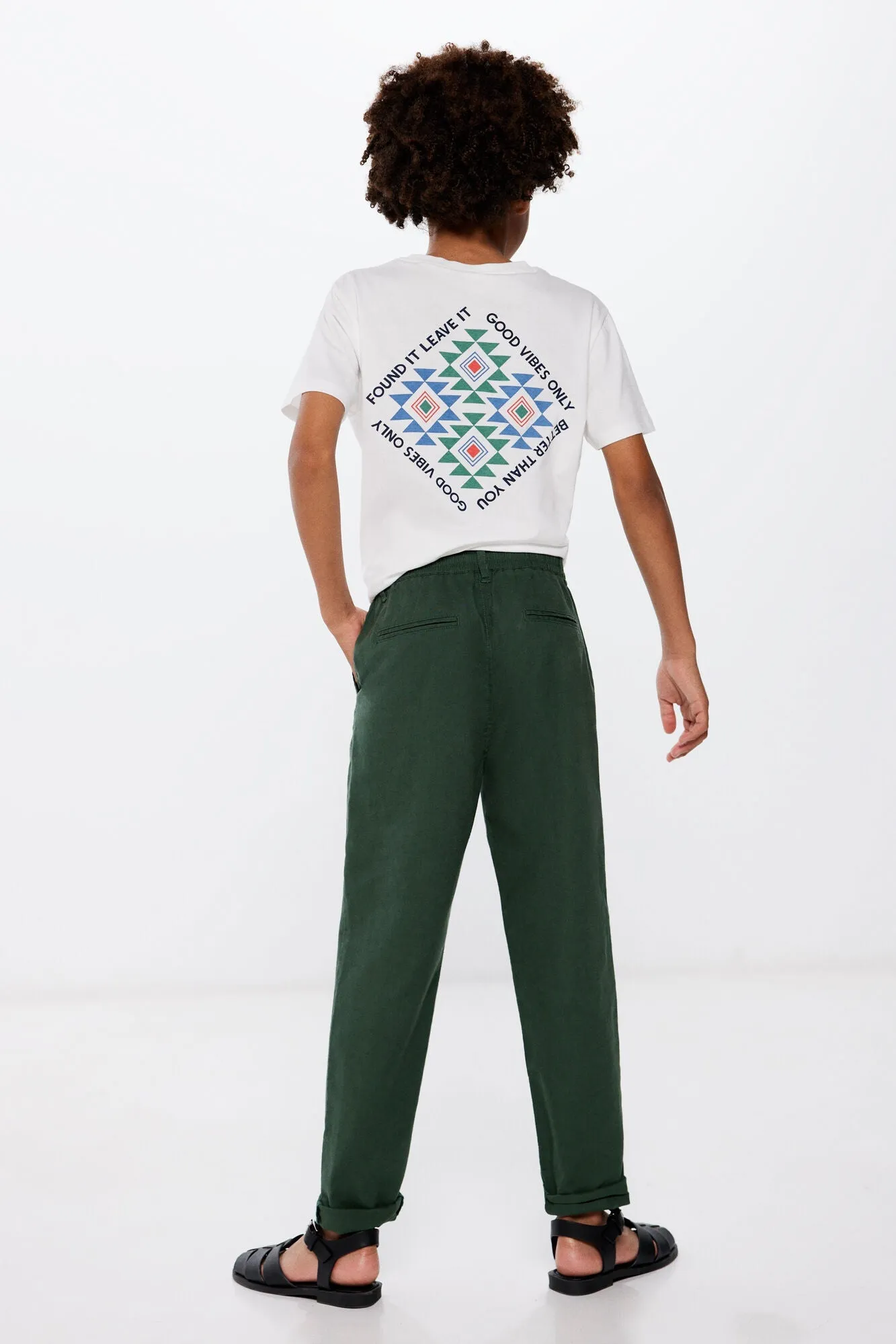 Linen drawstring chinos